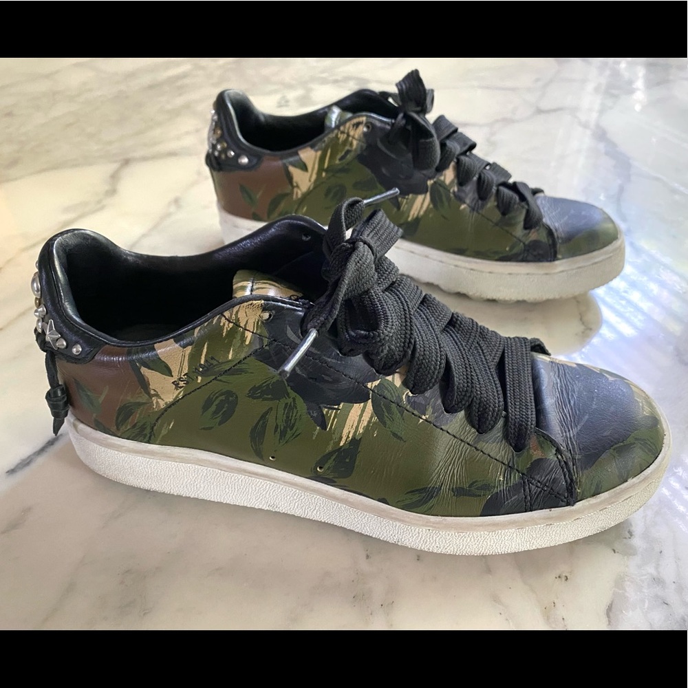 Coach C101 Camo with studs sneaker 36.5 fits like 37